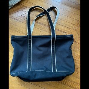 Lands End cotton canvas large tote bag. Black